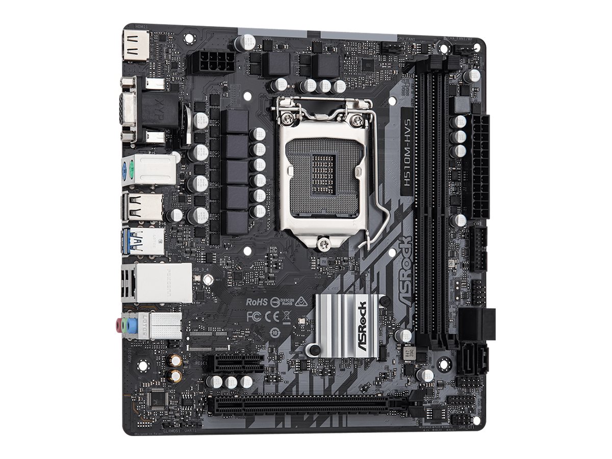 ASRock H510M-HVS R2.0 - Motherboard - micro ATX - LGA1200-Sockel - H510 Chipsatz - USB 3.2 Gen 1 - Gigabit LAN - Onboard-Grafik (CPU erforderlich)