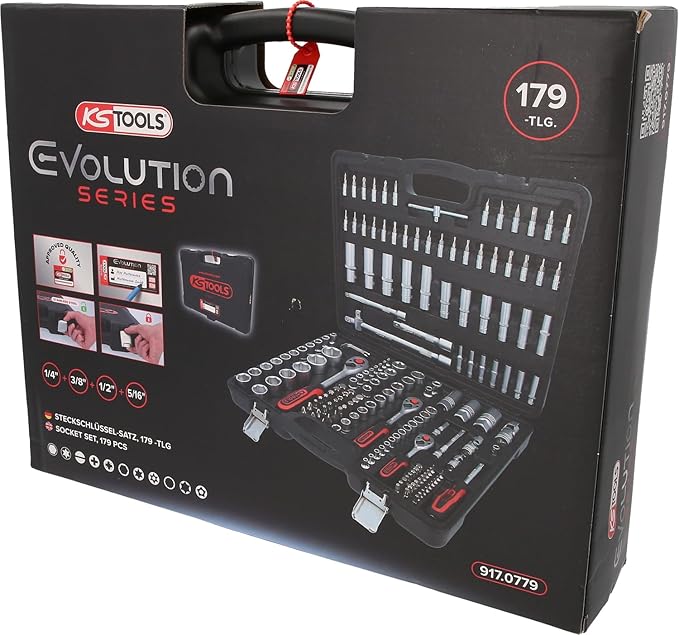 KS Tools 1/4 +3/8 +1/2 Steckschlüssel 179-tlg 917.0779 KS Tools 1/4 +3/8 +1/2 Steckschlüssel 179-tlg 917.0779