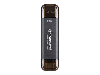 Transcend TS2TESD310C Externes Solid State Drive 2 TB USB Typ-A auf USB Typ-C 3.2 Gen 2 (3.1 Gen 2) Schwarz