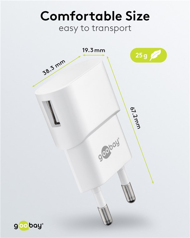 USB-A Ladegerät (5 W) weiß USB-A Ladegerät (5 W) weiß