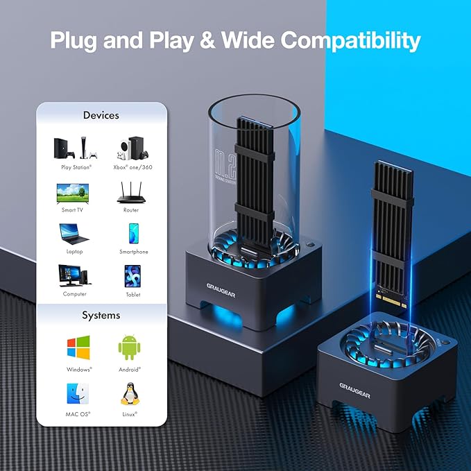GRAUGEAR Docking Station USB 4.0 f. M.2 PCIe Gen4x4 NVMe SSD