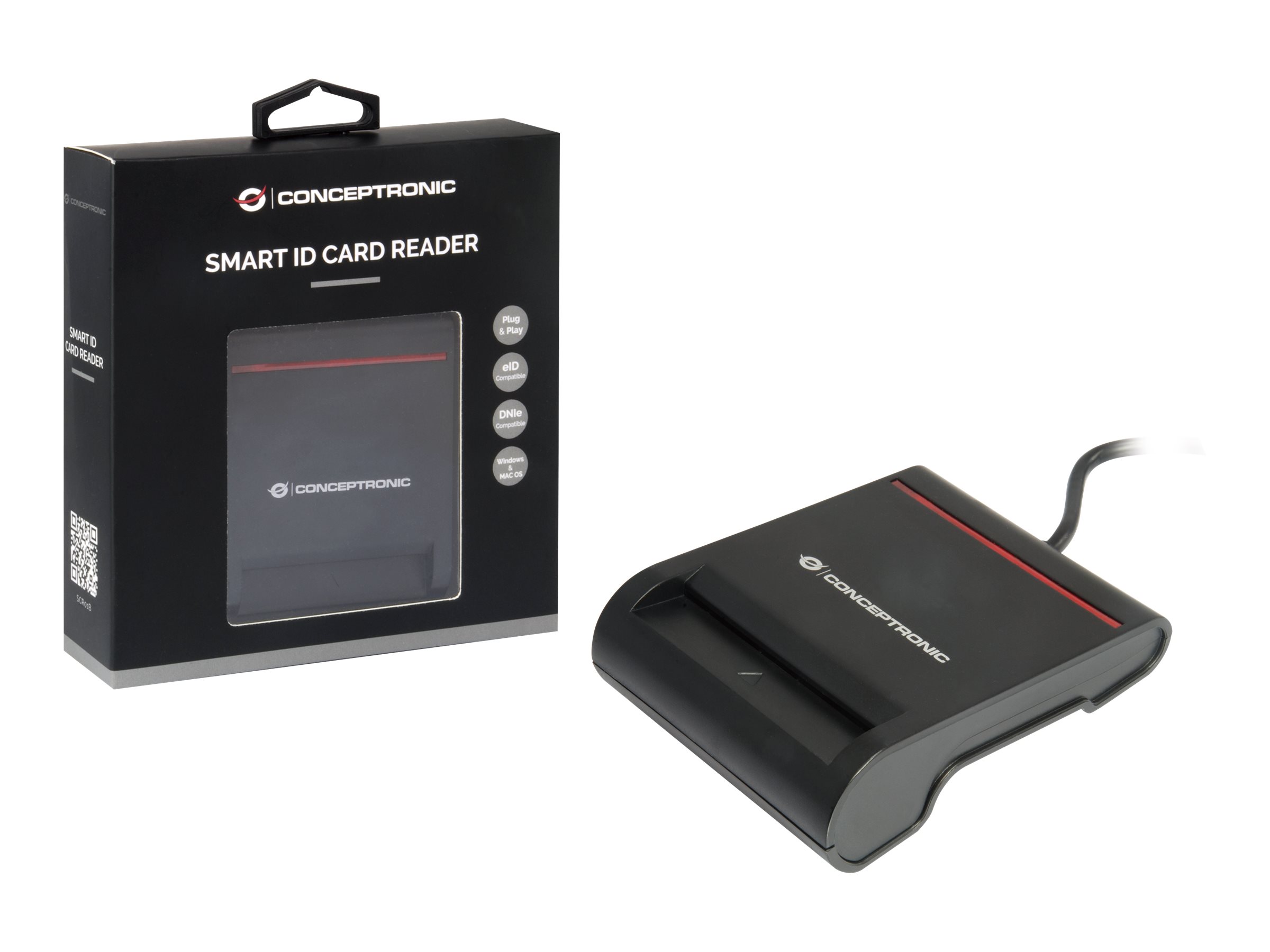 Conceptronic SCR01B Smart-Card-Lesegerät USB USB 2.0 Schwarz