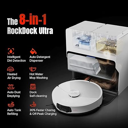 Roborock S8 MaxV Ultra Robotic Cleaner White