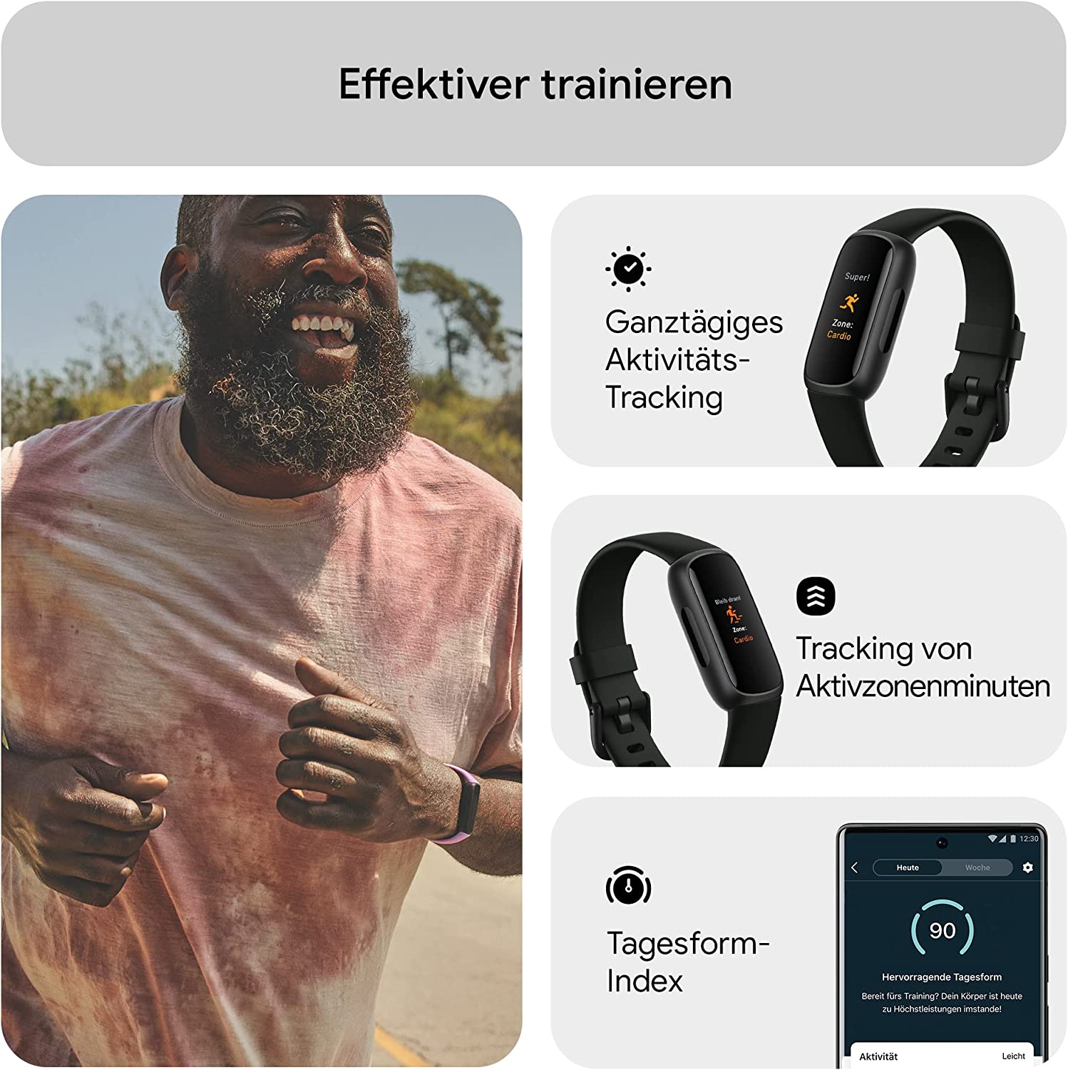 Fitbit Inspire 3 - Schwarz - Aktivitätsmesser mit Band