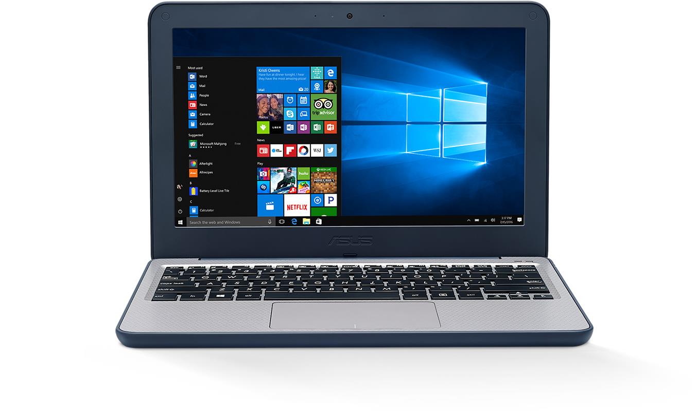 ASUS VivoBook W202NA-GJ0006R Notebook 29,5 cm (11.6 Zoll) HD Intel® Celeron® 4 GB LPDDR3-SDRAM 64 GB eMMC Wi-Fi 5 (802.11ac) Windows 10 Pro Blau, Grau