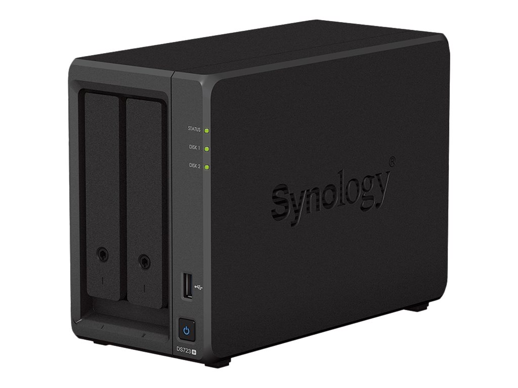 Synology DiskStation DS723+ NAS & Speicherserver Tower Ryzen Embedded R1600 2 GB DDR4 DiskStation Manager Schwarz