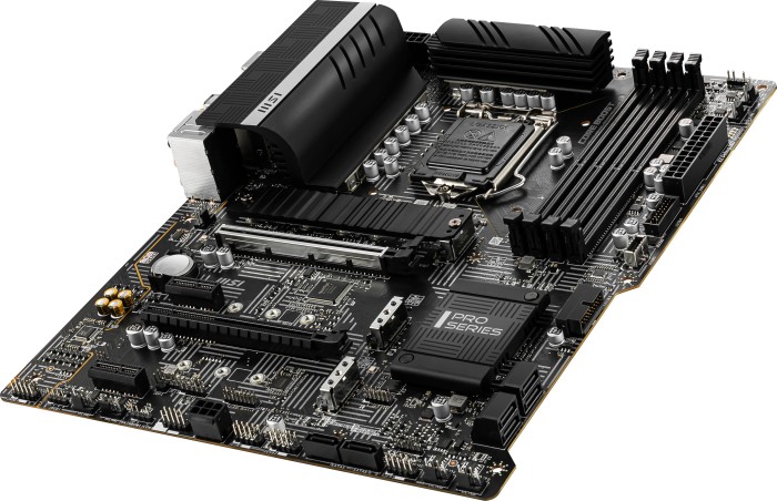 MSI Z590 PRO WIFI - Motherboard - ATX - LGA1200-Sockel - Z590 Chipsatz - USB-C Gen2, USB 3.2 Gen 1, USB 3.2 Gen 2, USB-C Gen 2x2 - 2.5 Gigabit LAN, Wi-Fi, Bluetooth - Onboard-Grafik (CPU erforderlich) MSI Z590 PRO WIFI - Motherboard - ATX - LGA1200-Sockel - Z590 Chipsatz - USB-C Gen2, USB 3.2 Gen 1, USB 3.2 Gen 2, USB-C Gen 2x2 - 2.5 Gigabit LAN, Wi-Fi, Bluetooth - Onboard-Grafik (CPU erforderlich)