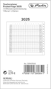 Herlitz Taschenplaner 2025 Monatsregisterstanzung geheftet