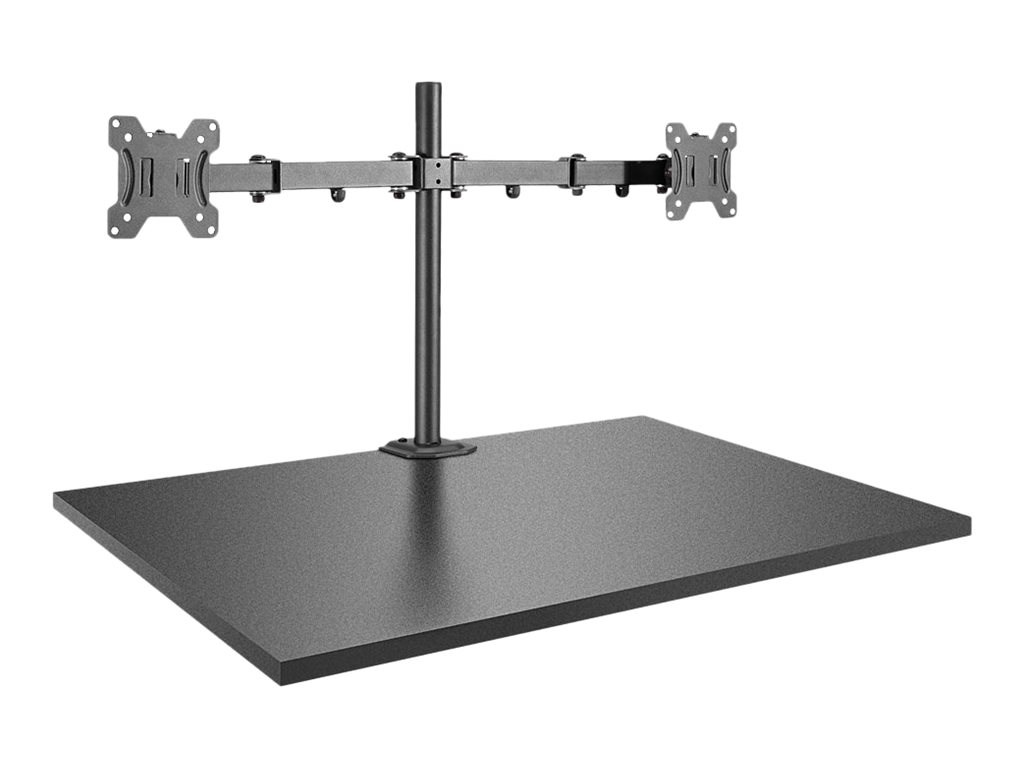 Lindy Dual Display Bracket w/ Pole & Desk Clamp - Befestigungskit - einstellbarer Arm - für 2 Monitore - Stahl - Schwarz - Bildschirmgröße: 43.2-71 cm (17"-28")