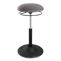 LogiLink Höhenverstellbarer Bürohocker - Gepolsterter Sitz - Grau - Stoff - Schwarz - 1 Stück(e) - 113 kg