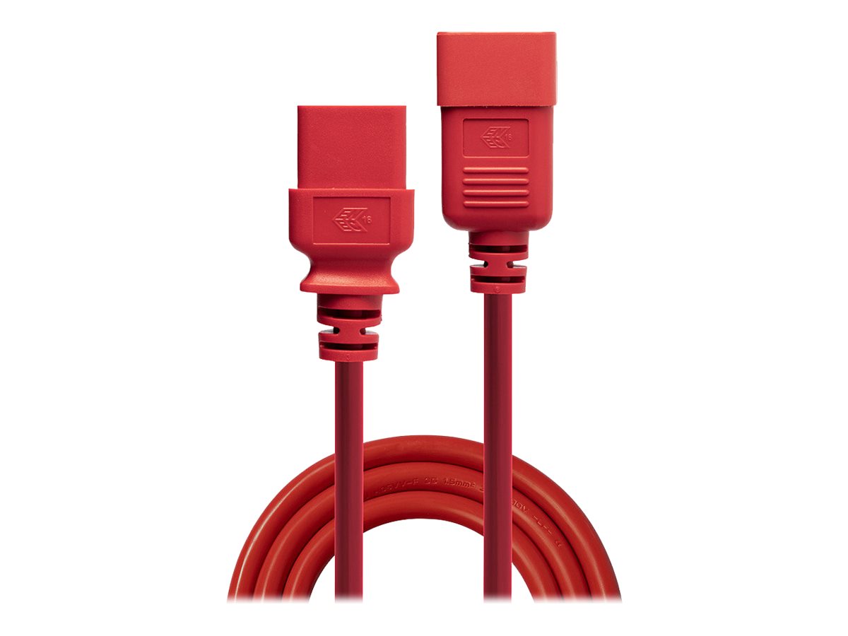 Lindy 30125 Stromkabel Schwarz, Rot 3 m C20-Koppler C19-Koppler