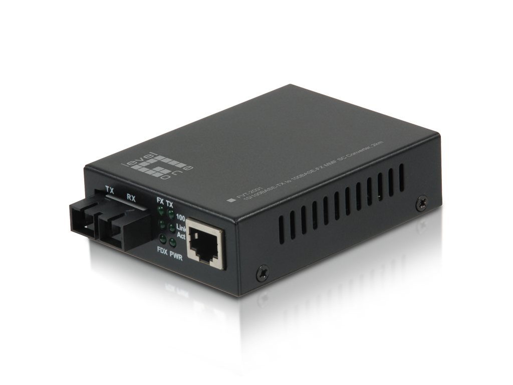 LevelOne FVT-2001 Netzwerk Medienkonverter 100 Mbit/s 1310 nm Multi-Modus Schwarz