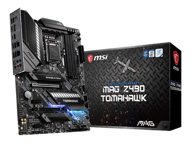 MSI MAG Z490 TOMAHAWK - Motherboard - ATX - LGA1200-Sockel - Z490 Chipsatz - USB-C Gen1, USB 3.2 Gen 1, USB 3.2 Gen 2, USB-C Gen 2x2 - Gigabit LAN, 2.5 Gigabit LAN - Onboard-Grafik (CPU erforderlich)