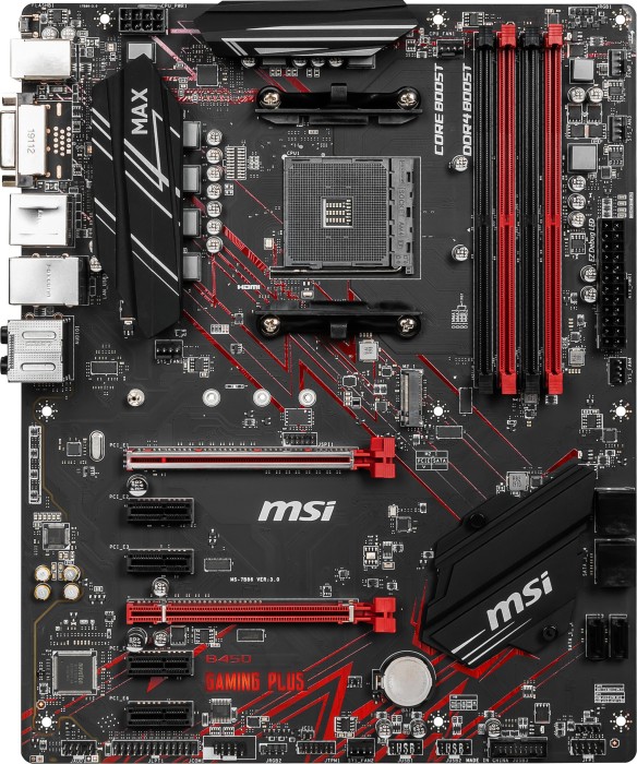 MSI B450 GAMING PLUS MAX - Motherboard - ATX - Socket AM4 - AMD B450 Chipsatz - USB 3.1 Gen 1, USB 3.1 Gen 2 - Gigabit LAN - Onboard-Grafik (CPU erforderlich)