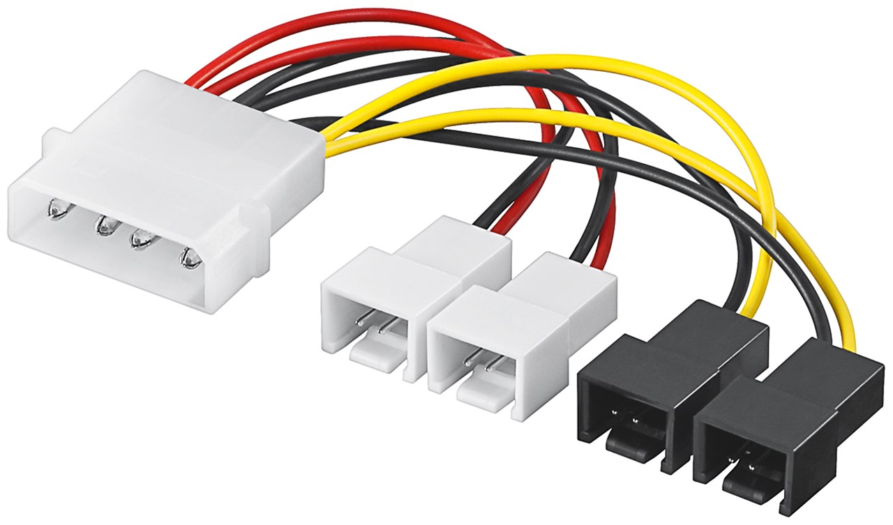 PC-Lüfter Stromkabel/Stromadapter, 5.25 Stecker zu Lüfter 2x 12 V/2x 5 V
