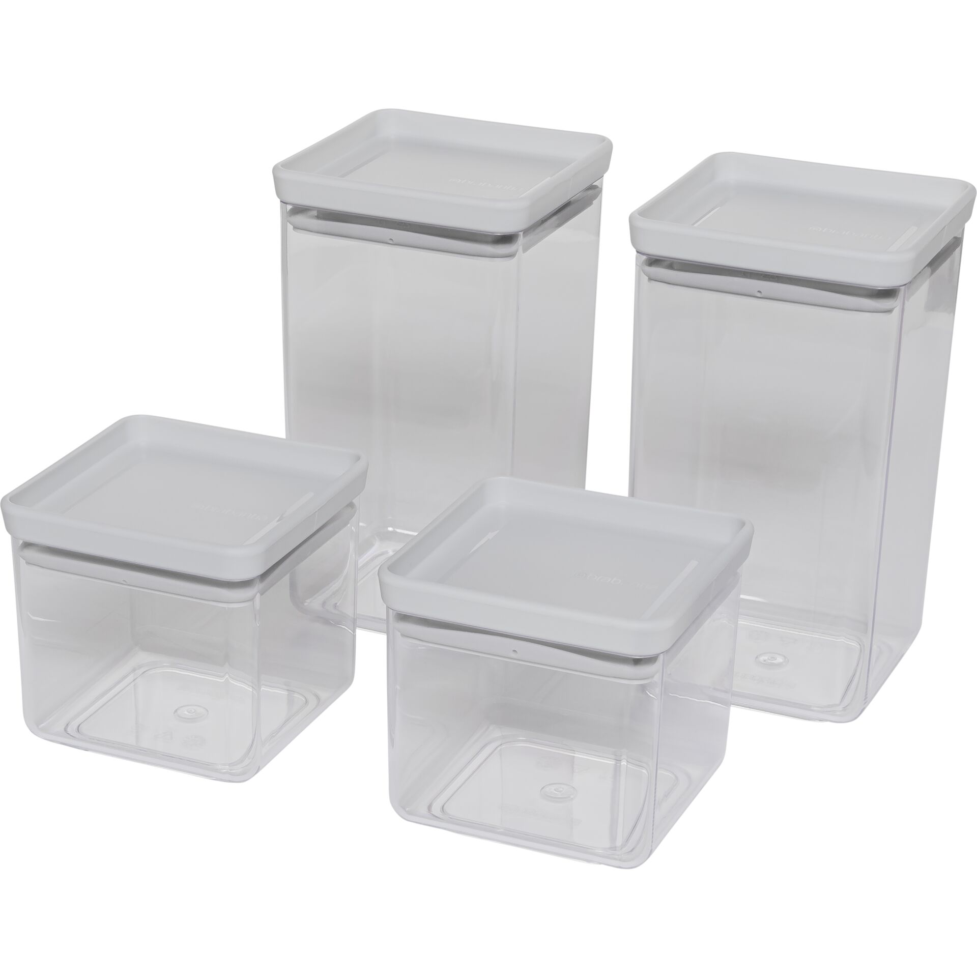 4x1 Brabantia Vorratsdose Tasty eckig, hellgrau 4x1 Brabantia Vorratsdose Tasty eckig, hellgrau