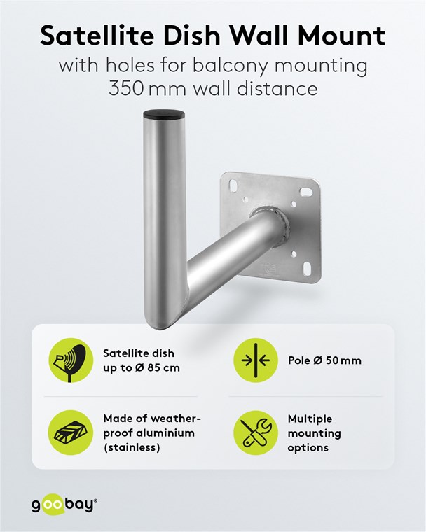 Aluminium Sat-Schüssel-Wandhalterung, 350 mm Wandabstand Aluminium Sat-Schüssel-Wandhalterung, 350 mm Wandabstand