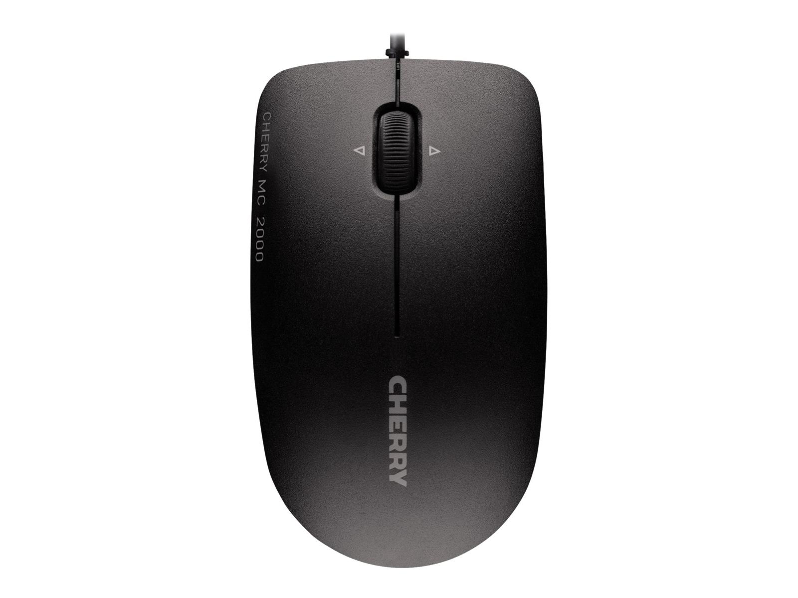 CHERRY MC 2000 Kabelgebundene Maus mit schwenkbarem Rad, Schwarz, USB