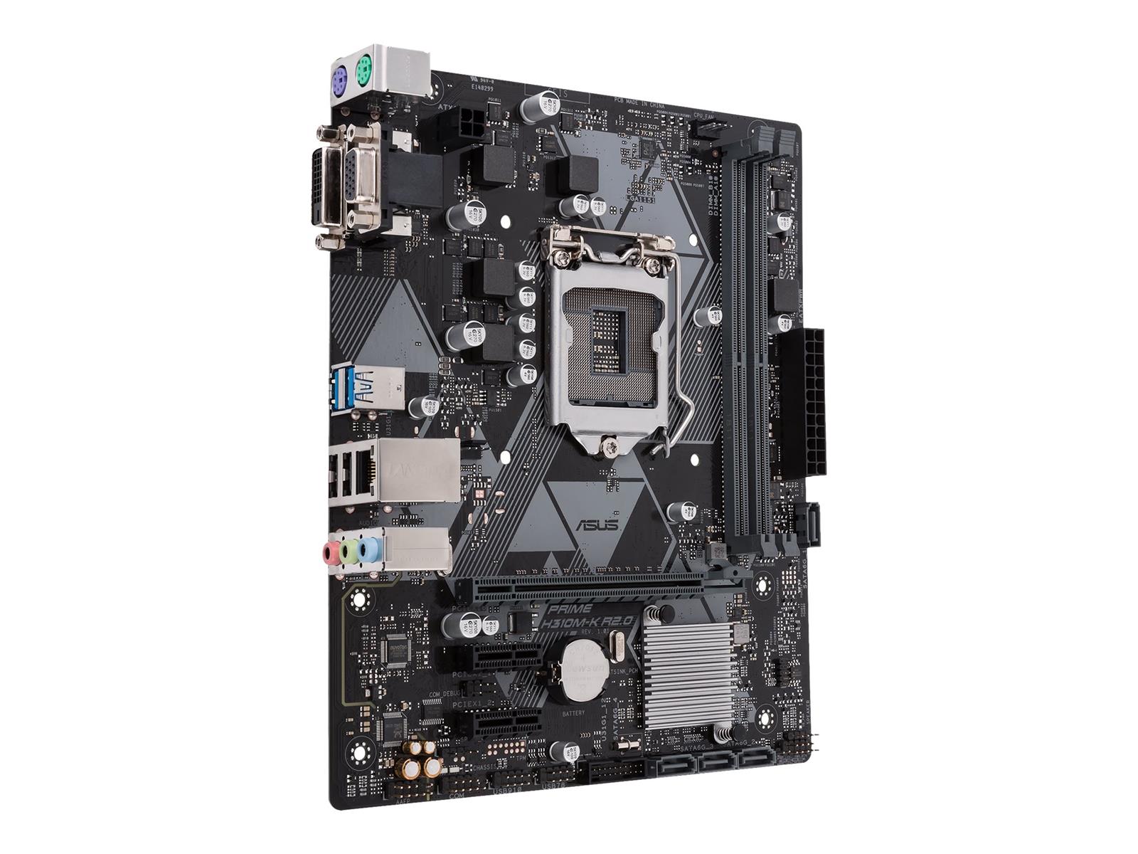 ASUS PRIME H310M-K R2.0 - Motherboard - micro ATX - LGA1151 Socket - H310 Chipsatz - USB 3.1 Gen 1 - Gigabit LAN - Onboard-Grafik (CPU erforderlich) ASUS PRIME H310M-K R2.0 - Motherboard - micro ATX - LGA1151 Socket - H310 Chipsatz - USB 3.1 Gen 1 - Gigabit LAN - Onboard-Grafik (CPU erforderlich)