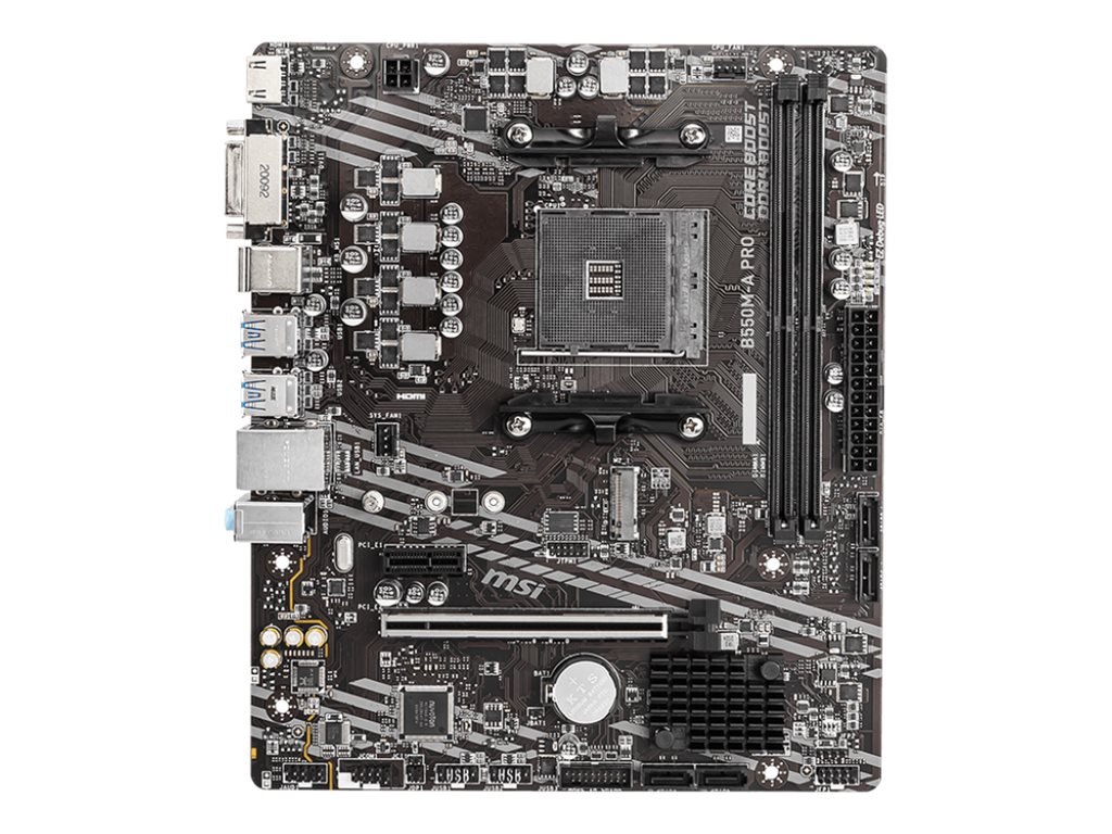 MSI B550M-A PRO - Motherboard - micro ATX - Socket AM4 - AMD B550 Chipsatz - USB 3.2 Gen 1 - Gigabit LAN - Onboard-Grafik (CPU erforderlich)