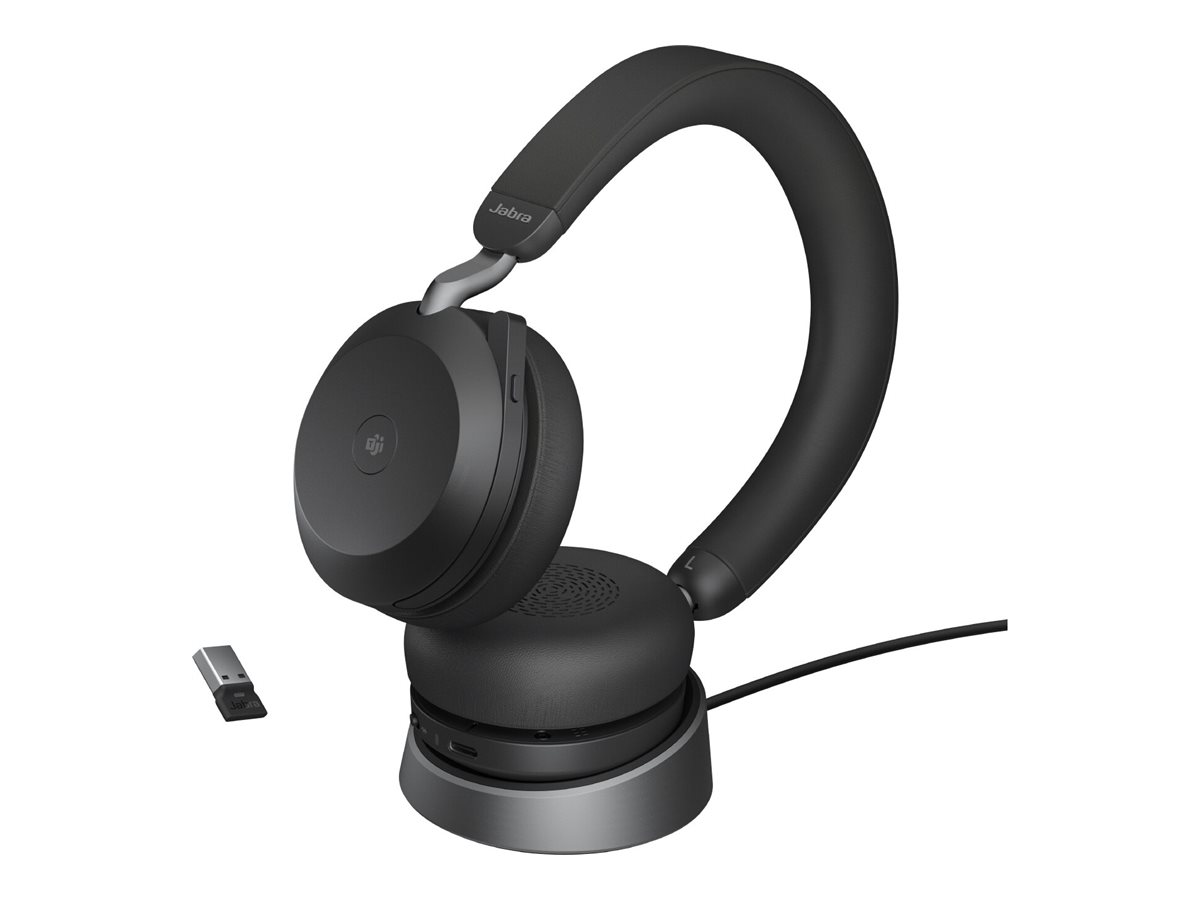 Jabra Headset Evolve2 75 MS Duo, inkl. Link 380a & Ladestat. Jabra Headset Evolve2 75 MS Duo, inkl. Link 380a & Ladestat.