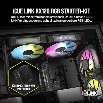 Corsair RX RGB Series iCUE LINK RX120 RGB 120mm Fan Triple Kit
