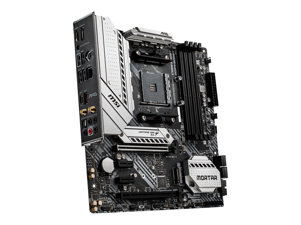 MSI MAG B550M MORTAR WIFI - Motherboard - micro ATX - Socket AM4 - AMD B550 Chipsatz - USB-C Gen2, USB-C Gen1, USB 3.2 Gen 1, USB 3.2 Gen 2 - Bluetooth, 2.5 Gigabit LAN, Wi-Fi - Onboard-Grafik (CPU erforderlich)