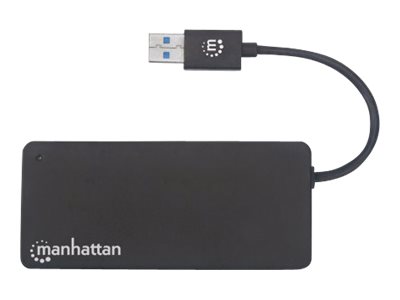Manhattan USB-A 3-Port Hub with Card Reader, 3x USB-A ports, 5 Gbps (USB 3.2 Gen1 aka USB 3.0)