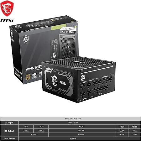 MSI PC- Netzteil MSI MAG A1250GL PCIE5