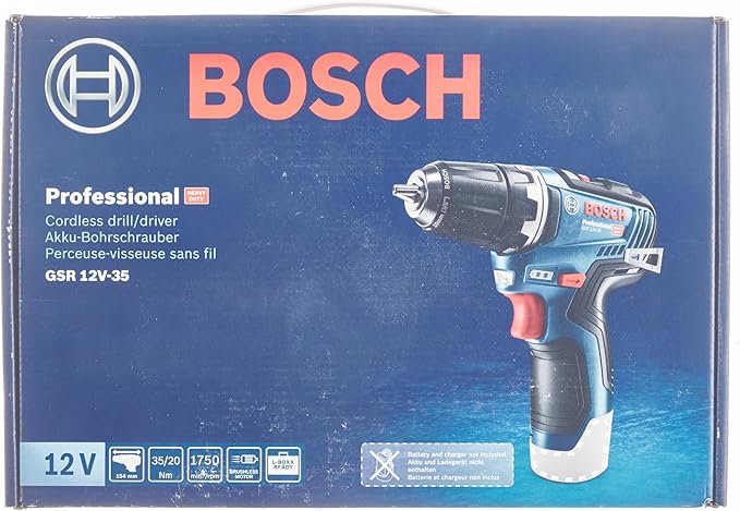 Bosch GSR 12V-35 Professional 1750 RPM Schwarz, Blau