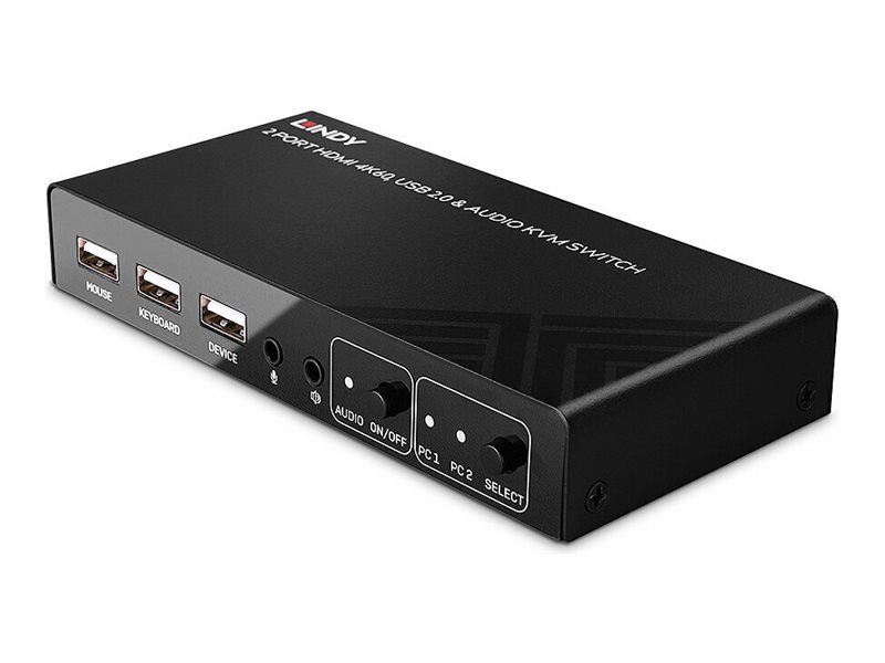 Lindy 32809 Tastatur/Video/Maus (KVM)-Switch Schwarz