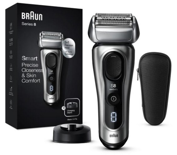Braun Series 8 8417S Herrenrasierapparat Folienschaber Trimmer Schwarz, Silber