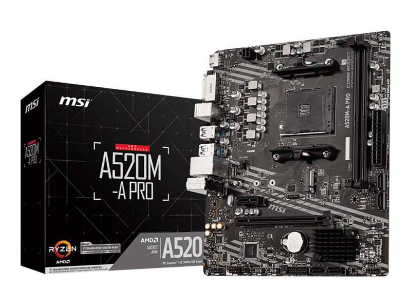 MSI A520M-A PRO Motherboard AMD A520 Sockel AM4 micro ATX
