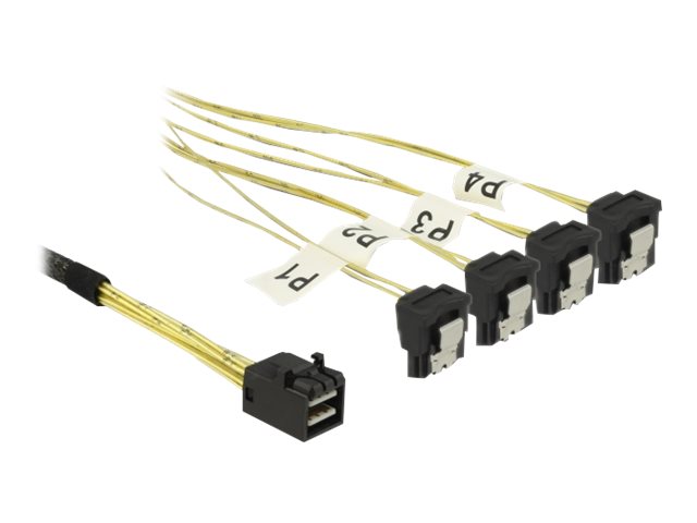 DeLOCK 85685 SCSI-Kabel Schwarz, Gelb 1 m 1 x Mini SAS HD SFF-8643 4 x SATA 7 pin