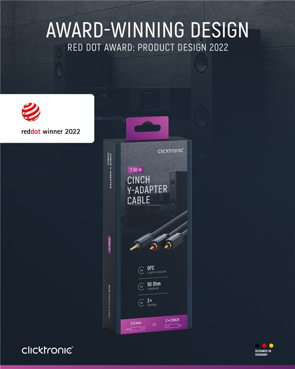 3,5-mm-AUX-auf-Cinch-Adapterkabel, stereo 3,5-mm-AUX-auf-Cinch-Adapterkabel, stereo