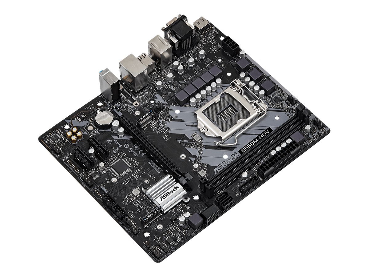 ASRock B560M-HDV R2.0 - Motherboard - micro ATX - LGA1200-Sockel - B560 Chipsatz - USB 3.2 Gen 1 - Gigabit LAN - Onboard-Grafik (CPU erforderlich)