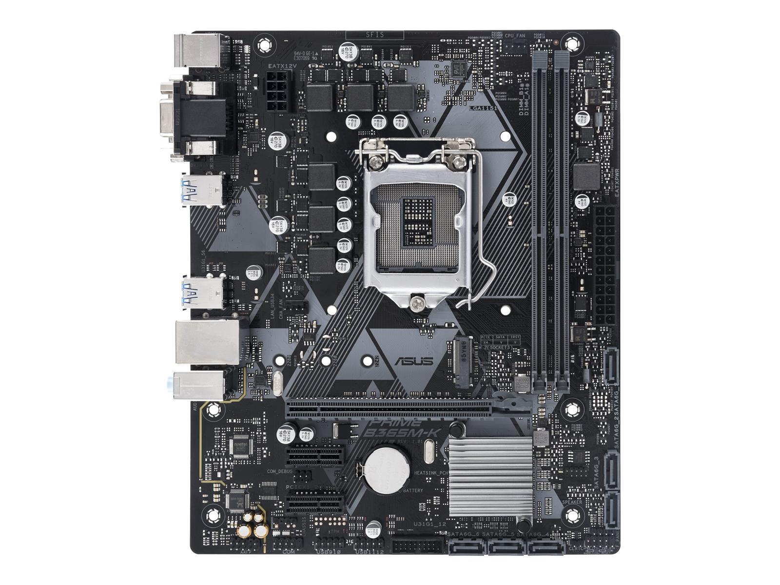 ASUS PRIME B365M-K - Motherboard - micro ATX - LGA1151 Socket - B365 Chipsatz - USB 3.1 Gen 1 - Gigabit LAN - Onboard-Grafik (CPU erforderlich)