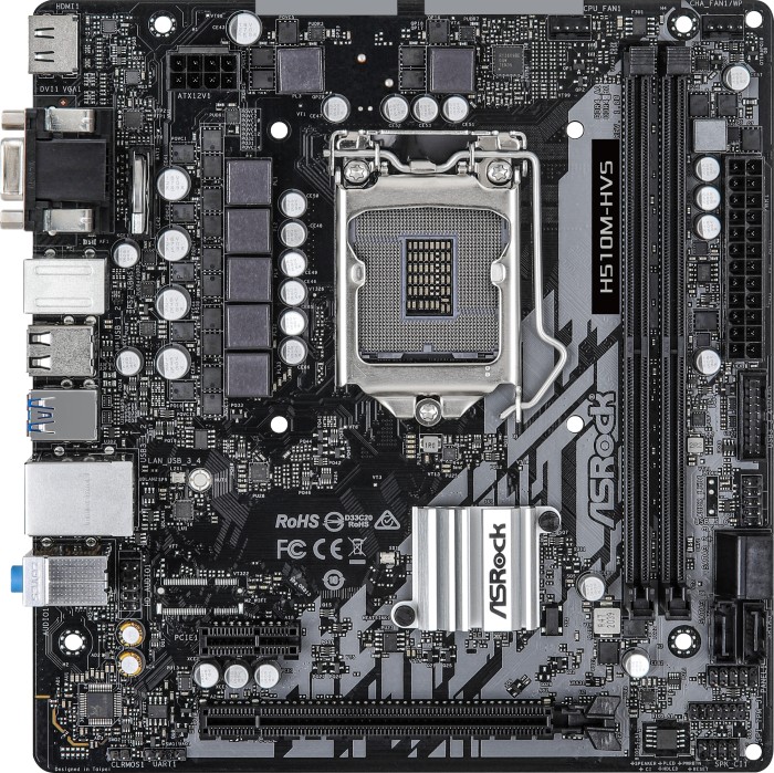 ASRock H510M-HVS - Motherboard - micro ATX - LGA1200-Sockel - H510 Chipsatz - USB 3.2 Gen 1 - Gigabit LAN - Onboard-Grafik (CPU erforderlich)