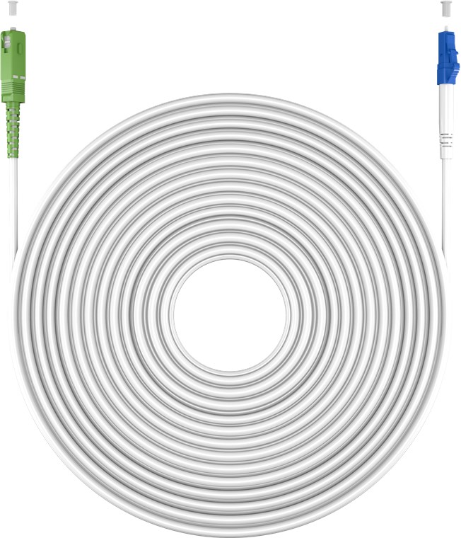 Glasfaserkabel (FTTH), Singlemode (OS2) White, (Simplex), 15 m