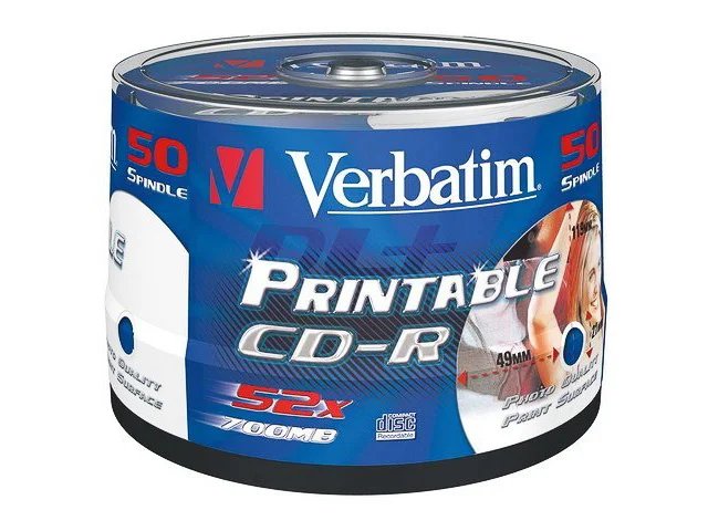 Verbatim CD-R AZO Wide Inkjet Printable no ID 700 MB 52x 50 Stück(e)