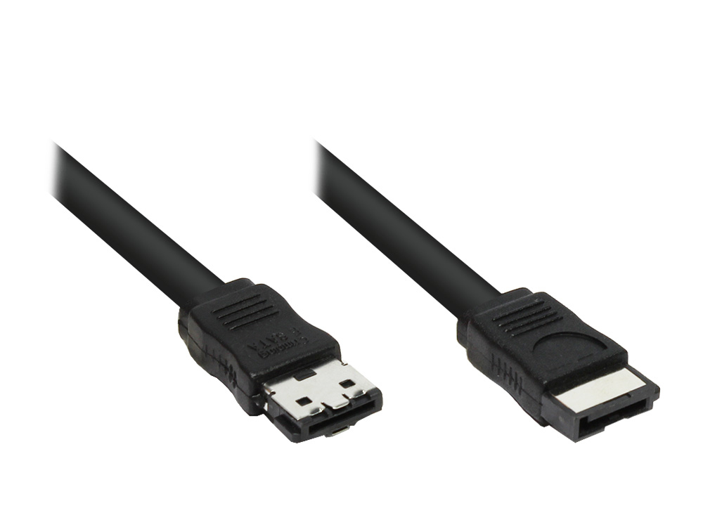 Alcasa 5045-IE10 SATA-Kabel 1 m SATA 7-pin eSATA Schwarz