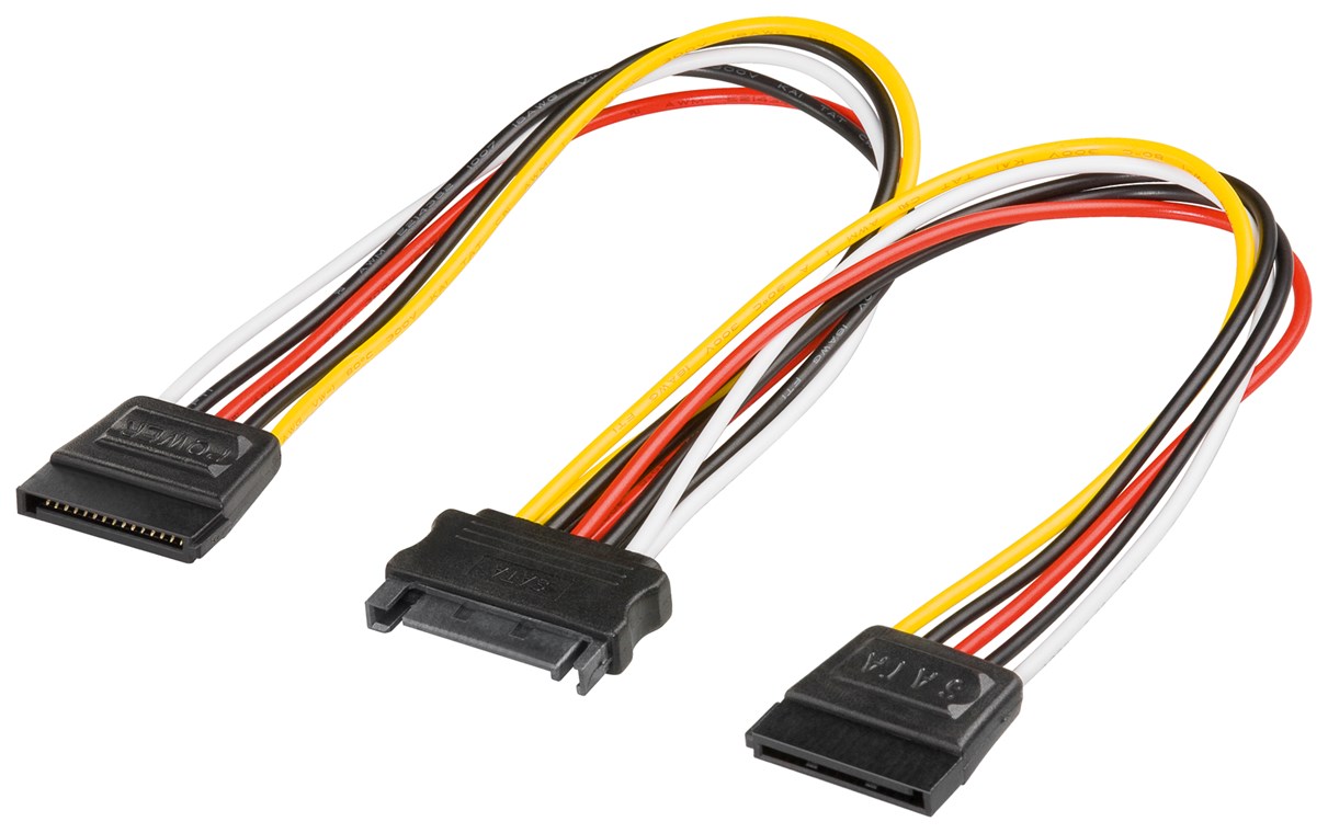 PC Y Stromkabel/Stromadapter, SATA 1x Stecker zu 2x Buchse