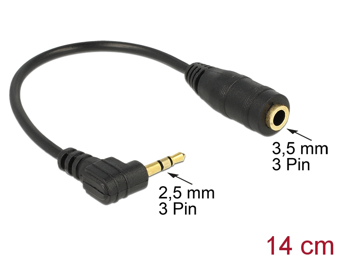 DeLOCK 65397 Audio-Kabel 0,14 m 2.5mm 3.5mm Schwarz