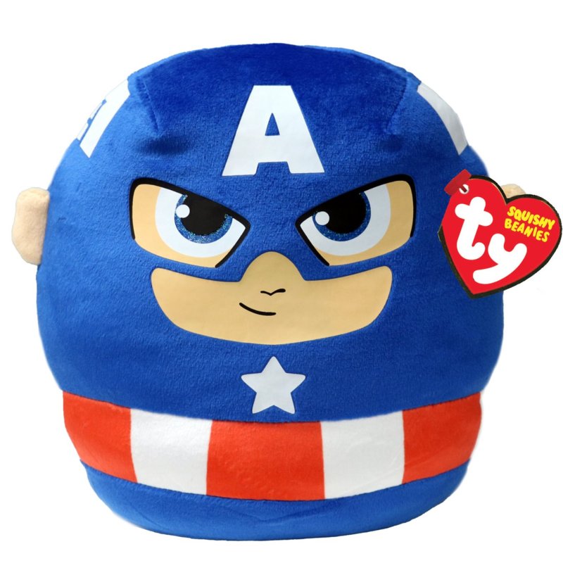 Ty 39257 - Marvel Captain America - Squishy Beanie - Plüschkissen 20 cm