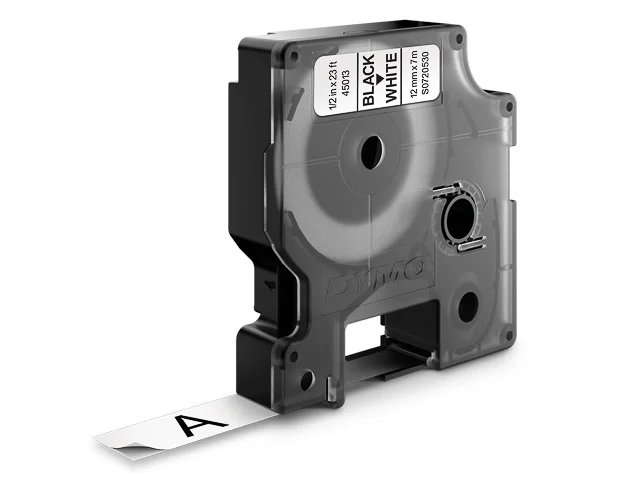 DYMO D1 - Standardetiketten - Schwarz auf Weiß - 12mm x 7m