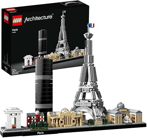 LEGO Architecture Paris, Modellbausatz mit Eiffelturm, Champs-Élysées und Louvre-Modell, Skyline-Kollektion, Haus und Büro-Deko, Geschenkideen für Sammler, Männer und Frauen 21044