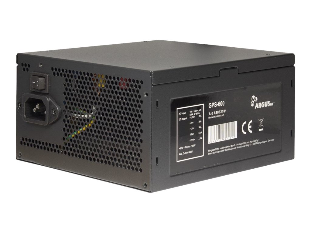 Inter-Tech Argus GPS-600 Netzteil 600 W 20+4 pin ATX ATX Schwarz