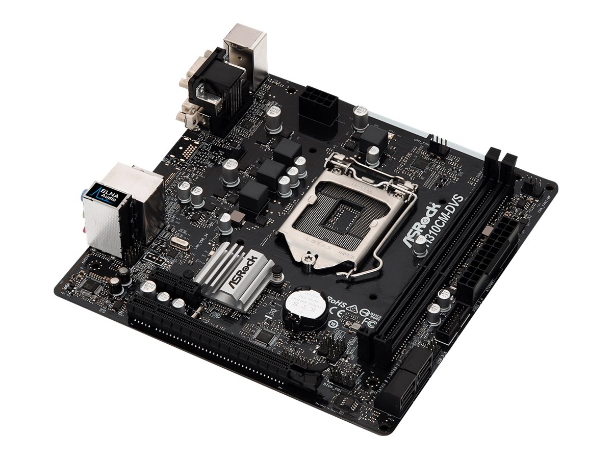 ASRock H310CM-DVS - Motherboard - micro ATX - LGA1151 Socket - H310 Chipsatz - USB 3.1 Gen 1 - Gigabit LAN - Onboard-Grafik (CPU erforderlich) ASRock H310CM-DVS - Motherboard - micro ATX - LGA1151 Socket - H310 Chipsatz - USB 3.1 Gen 1 - Gigabit LAN - Onboard-Grafik (CPU erforderlich)