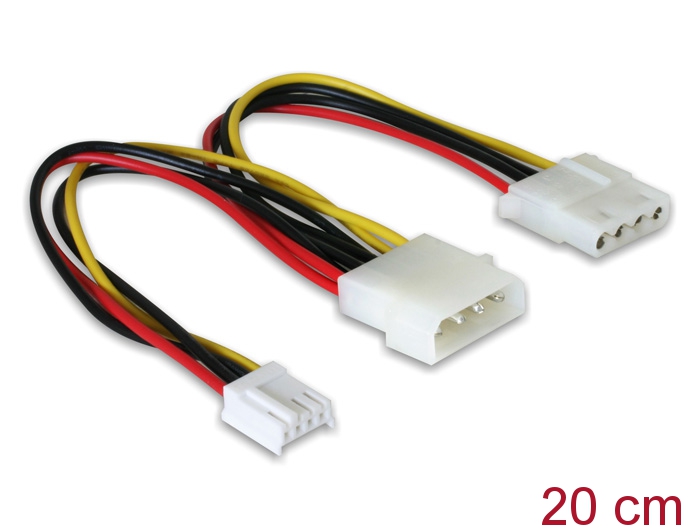 DeLOCK Y-cable power Mehrfarbig 0,25 m