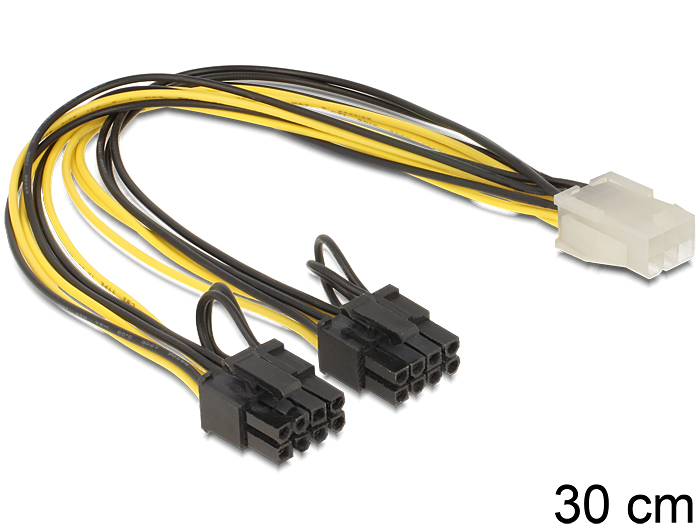 Delock Kabel PCI Express Stromversorgung 6 Pin Buchse > 2 x 8 Pin Stecker